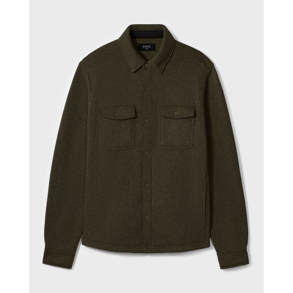 Rhone Fleece‎ Shacket Shirt Men 2XL Dark Heather Moss Snap Button Heavyweight